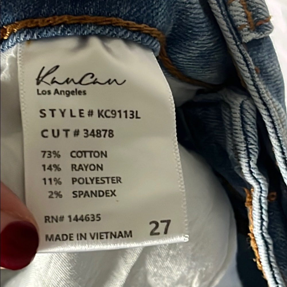 FREE with Purchase KanCan Blue Jean Shorts High-Waisted Distressed - Picture 6 of 6